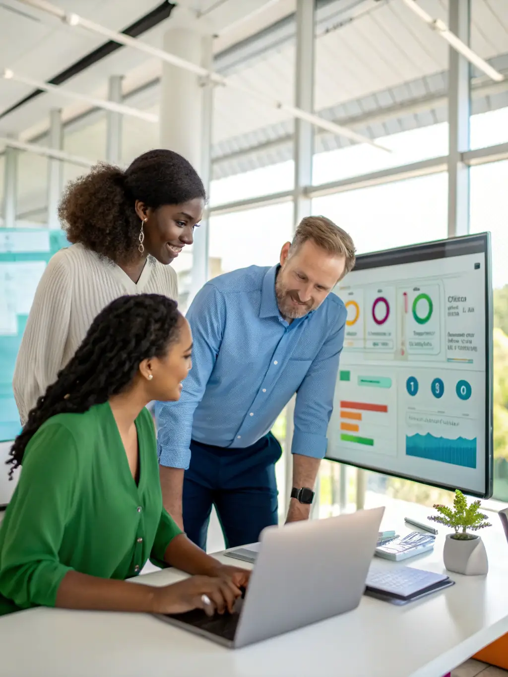 A visually compelling image of data scientists analyzing complex datasets, highlighting CotIn Tech's expertise in transforming raw data into actionable insights for businesses.