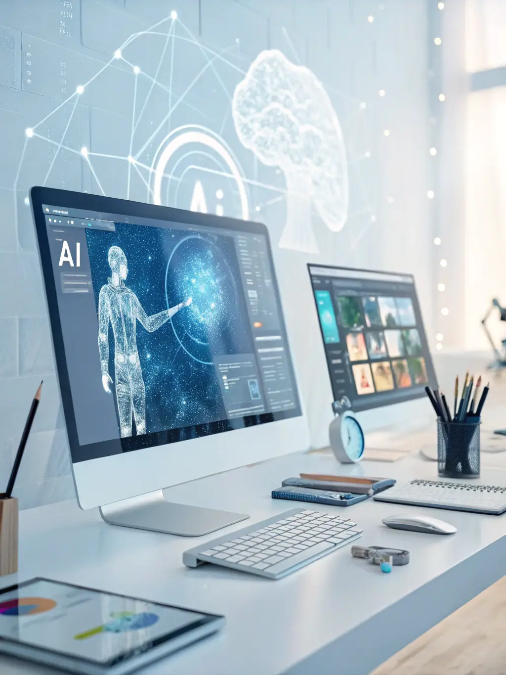 An innovative image depicting AI-powered automation processes, illustrating CotIn Tech's focus on streamlining operations and enhancing productivity through intelligent solutions.